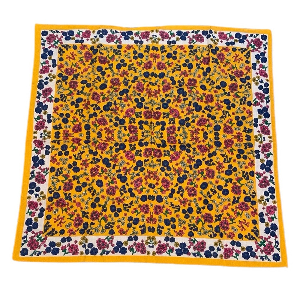 Floral Easter Scarf Cottagecore Purse Accessory Yellow Pink Blue White